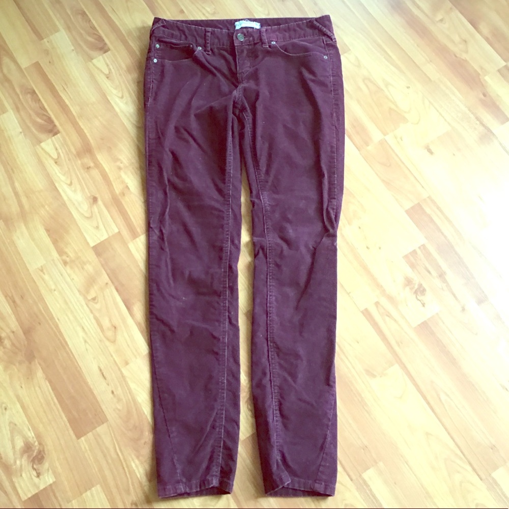 Free People Burgundy Corduroy Pants
